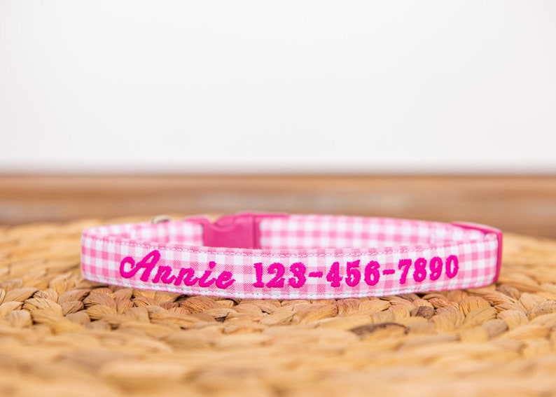 Custom Dog Collar Name Only Embroidery Etsy