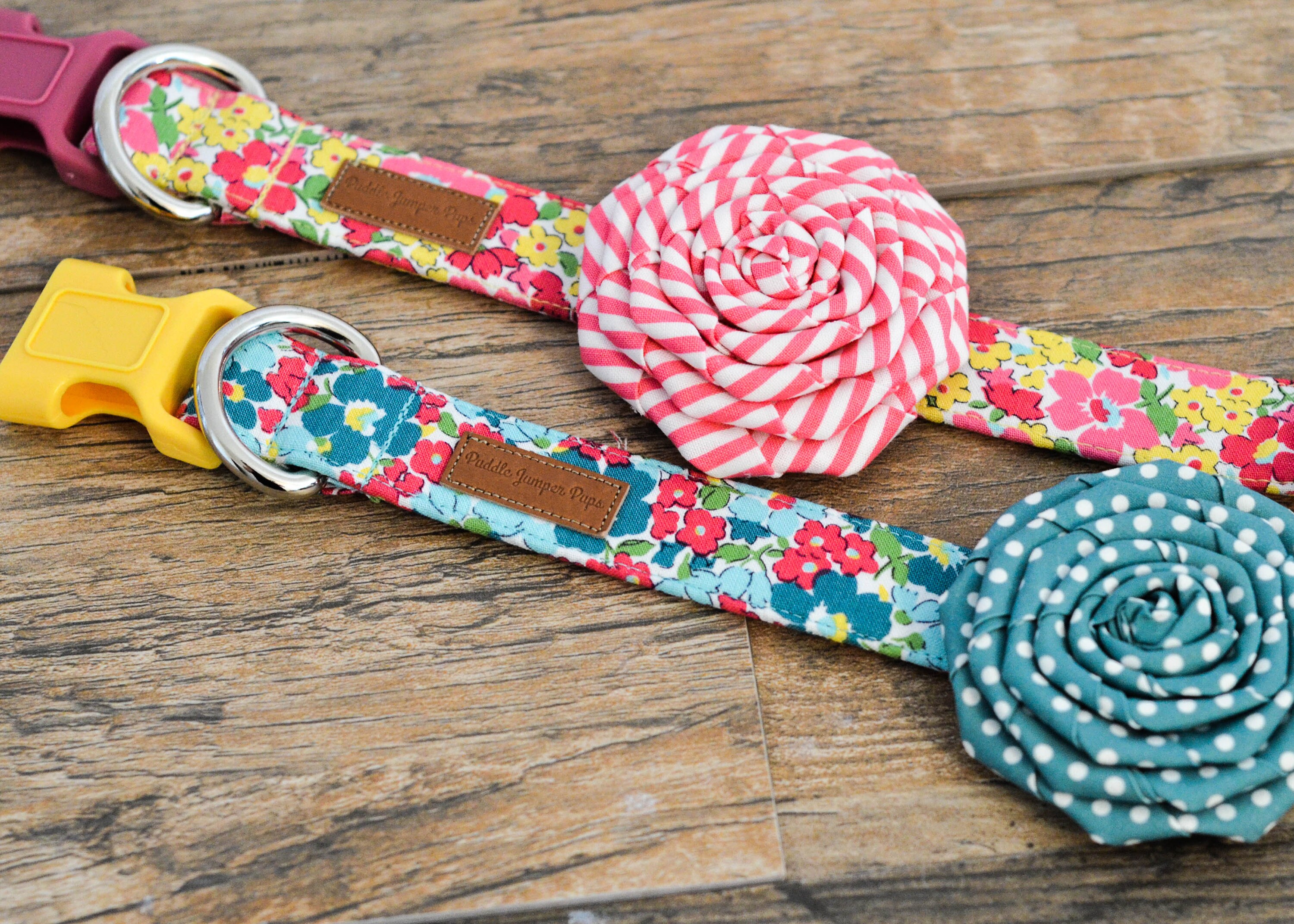 Colorful Dog Collar Flowers can be attached to any dog collar