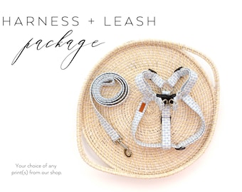 Dog Harness + Leash Package -please note the pattern(s) of your choice at checkout