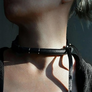 【EVERYBIRTHDAY】Ribbon Gold Ring Leather Choker Ribbon gold ring leather choker - EVERYBIRTHDAY | 60