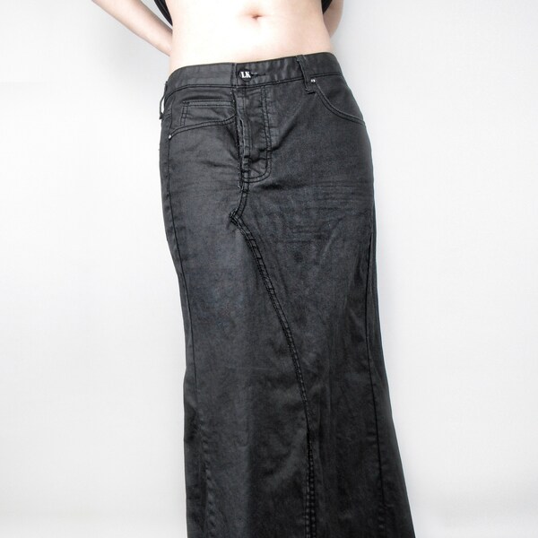 Long Denim Skirt - Etsy