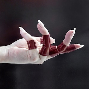 Romantic Dark Red Stretch Ring Anniversary Gift for Her Red Latex Ring Cuff for Her Birthday Night-out Outfit Accessory Dinner Date Jewelry