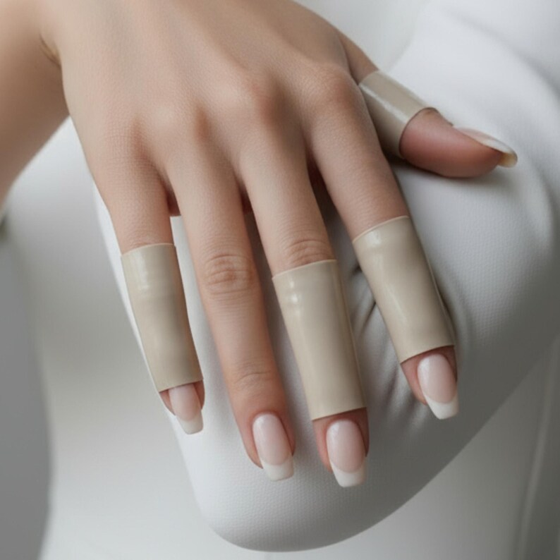 Alternative Wedding Style Ring Stretch Cream PVC Ring Cuff Wedding ...