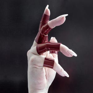 Romantic Dark Red Stretch Ring Anniversary Gift for Her Red Latex Ring Cuff for Her Birthday Night-out Outfit Accessory Dinner Date Jewelry