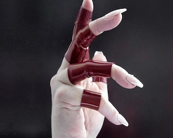 Romantic Dark Red Stretch Ring Anniversary Gift for Her Red Latex Ring Cuff for Her Birthday Night-out Outfit Accessory Dinner Date Jewelry