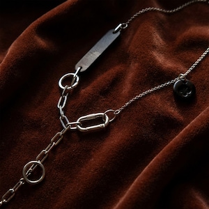 Oversize Asymmetric Chain Necklace Musician Birthday Surprise Gift Industrial Collar Sculptural Lariat Link Choker Bold Hardware  Statement