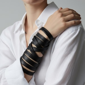 ラップブレスレット レザー ブラック ユニセックス 多用途 トラベルジュエリー ネックレス 女性用ヘアアクセサリー 男性用ギフト ブレスレット ラップジュエリー 週末ルックアイデア