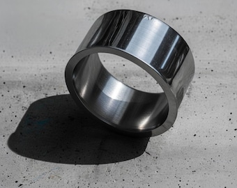 Vardagsring Dam Modesmycken Casual Ringband Rostfritt Stål Ring Könsneutral Kollegasmycken Gåva Elegant Ring Silver Bred Bandring