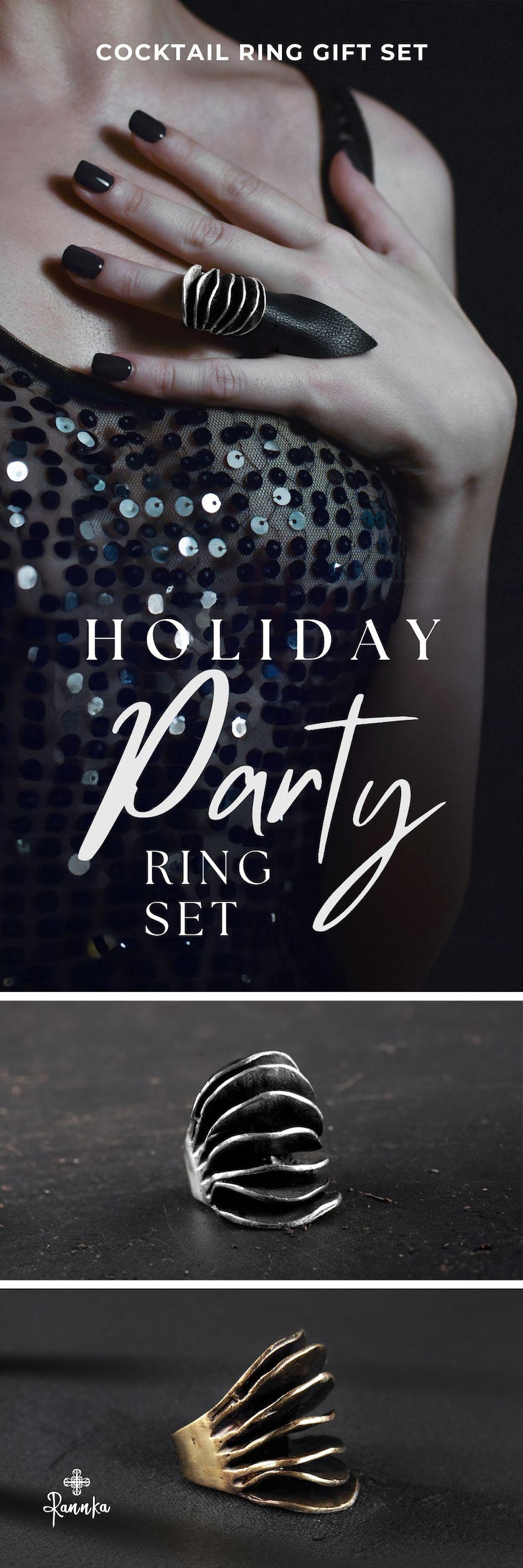 Bold Jewelry Holiday Party Ring set