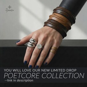 Split Band Ring Set Brushed Metal Ring Architectural Bold Jewelry Statement Tall Ring Elegant Statement Ring Modern Gift Casual to Formal image 19