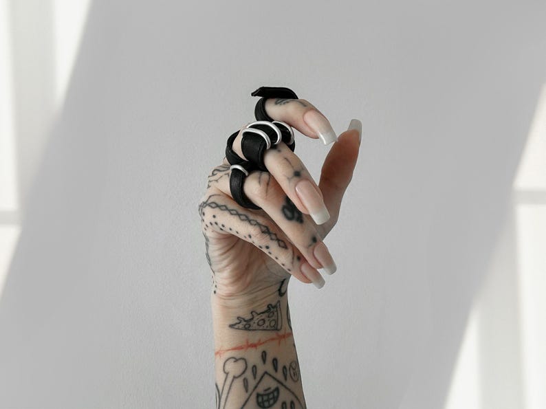 Black Leather Ring Urban