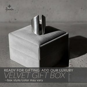 Split Band Ring Set Brushed Metal Ring Architectural Bold Jewelry Statement Tall Ring Elegant Statement Ring Modern Gift Casual to Formal Sterling + Gift Box