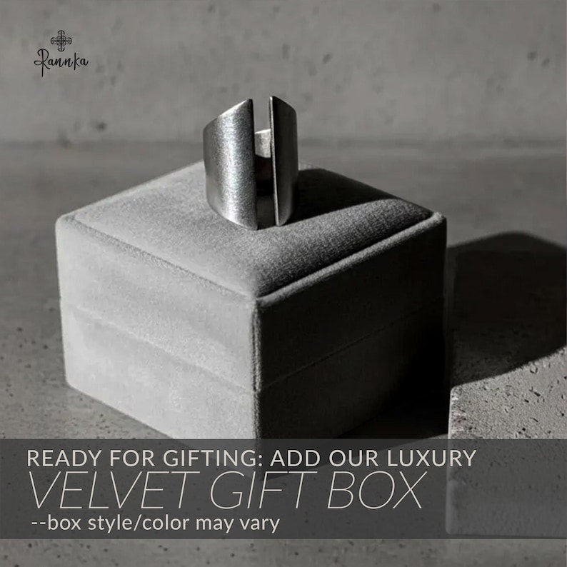 Split Band Ring Set Brushed Metal Ring Architectural Bold Jewelry Statement Tall Ring Elegant Statement Ring Modern Gift Casual to Formal Sterling + Gift Box