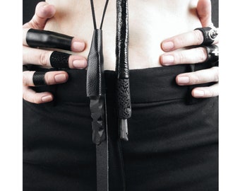 Witchy Pendant Long Necklace Magic Jewelry Unisex Gothic Necklace Leather Black Woman Goth Gift Girlfriend Musician Band Quartz Jewelry