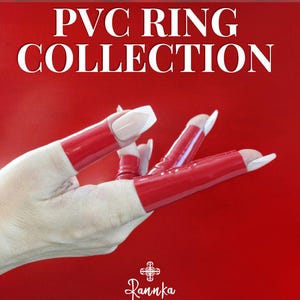 Rock Star Ring Kat Von D Ring Red Stretch Latex Gloss Jewelry PVC Shiny Finger Cuff Ring Gift Idea for Her Party Jewelry Gift Dance Club