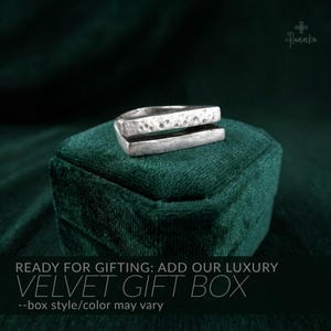 Geometrische zilveren ring stapelen vrouwen ring rustieke textuur ring mannen alledaagse ring minimalistische sieraden vriend cadeau verstelbare bar ring cadeau Ring + Gift Box