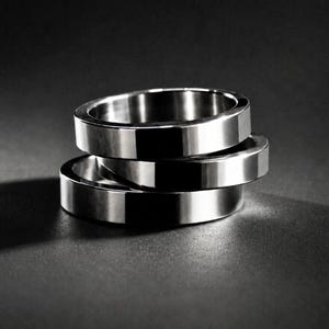 Thin Silver Ring Small Stacking Plain Geometric Band Everyday Jewelry Plain Wedding Band Skinny Basic Ring for Minimalist Outfit Dainty