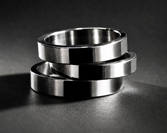 Tunn silverring Liten stapelbar vanlig geometrisk ring Vardagssmycken Enfärgad vigselring Smal enkel ring för minimalistisk outfit Elegant
