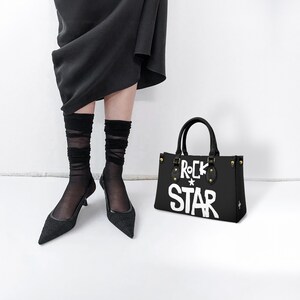 Personalized urban Leather Bag Black