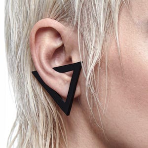 Triangle Ear Cuff Non Pierced Black Earring Angular Ear Wrap Men Geometric Spike Earring Cuff Women Punk Ear Cuff Earring Set Gift