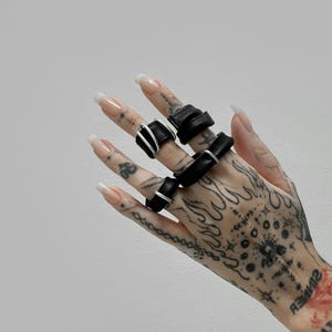 Dramatic Faux Leather Finger Cuff