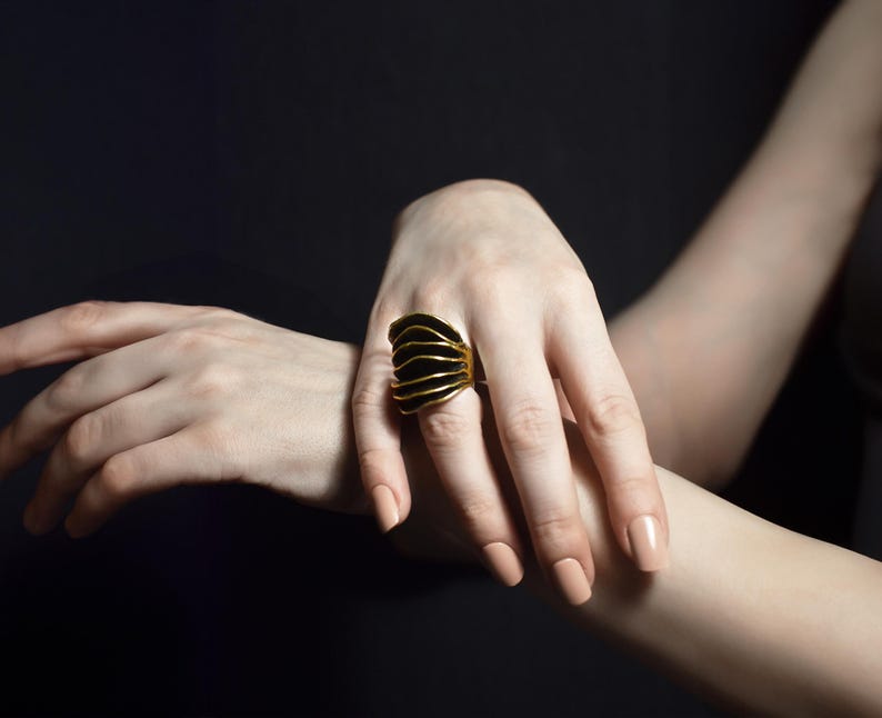 oversize statement ring with organic design