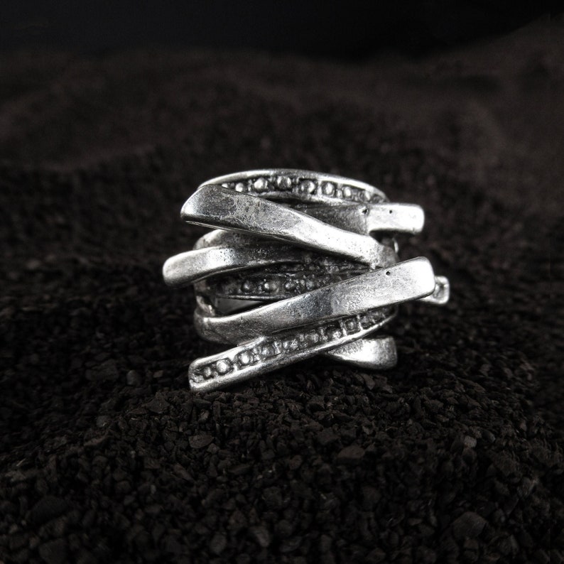 Wild Elegance Cocktail Edgy Ring Nature Inspired
