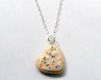 Heart Frosted Sugar Cookie Necklace, Great Gift, Mom, Daughter, Friend, Cute :D