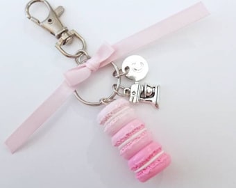 Ombre Pastel Pink Macaron Trio Initial Charm, Mixer, Purse or Bag Charm, Great Gift, Cute And Kawaii :D