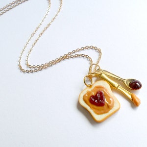 Peanut Butter & Jelly Heart Necklace, Cute :D - Etsy