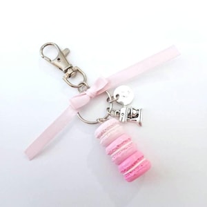 Ombre Pastel Pink Macaron Trio Initial Charm, Mixer, Purse or Bag Charm, Great Gift, Cute And Kawaii :D