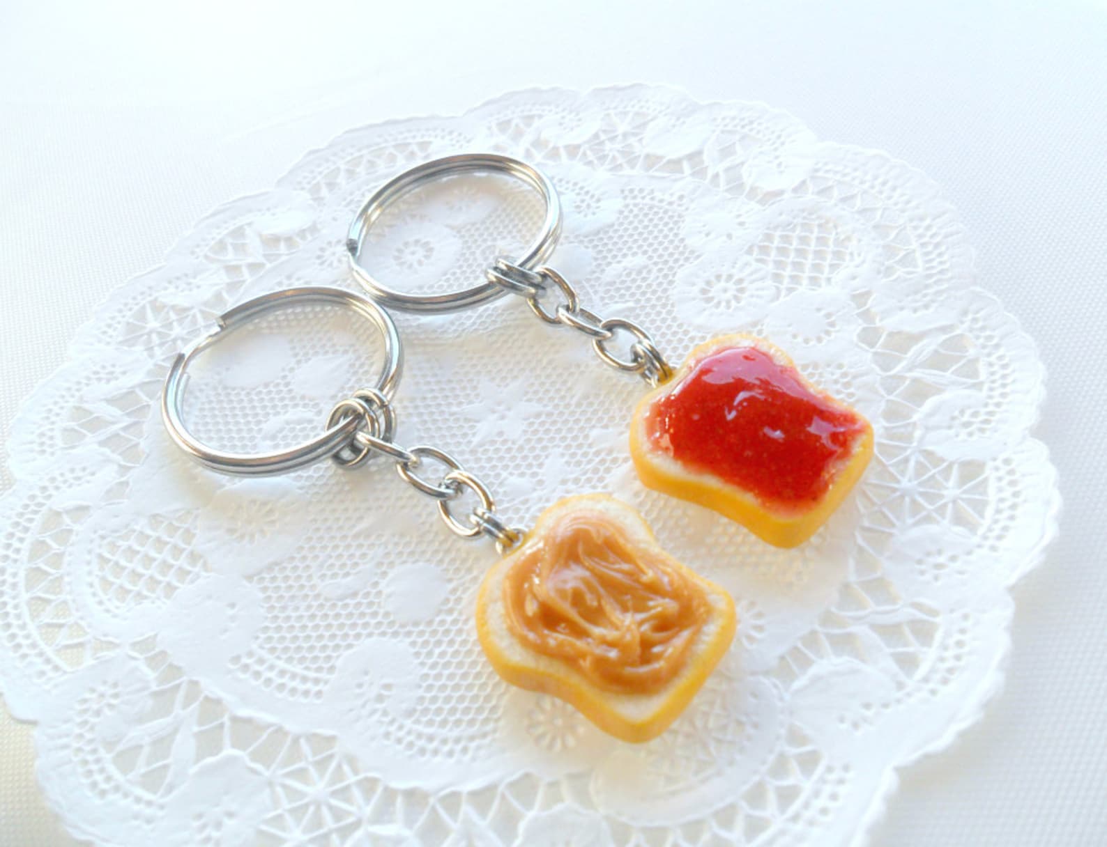 Peanut Butter and Jelly Keychain Set, Strawberry, Best Friend's