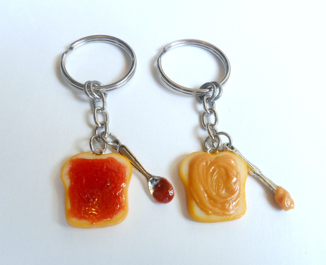 Peanut Butter and Jelly Keychain Set Strawberry Jelly With Etsy