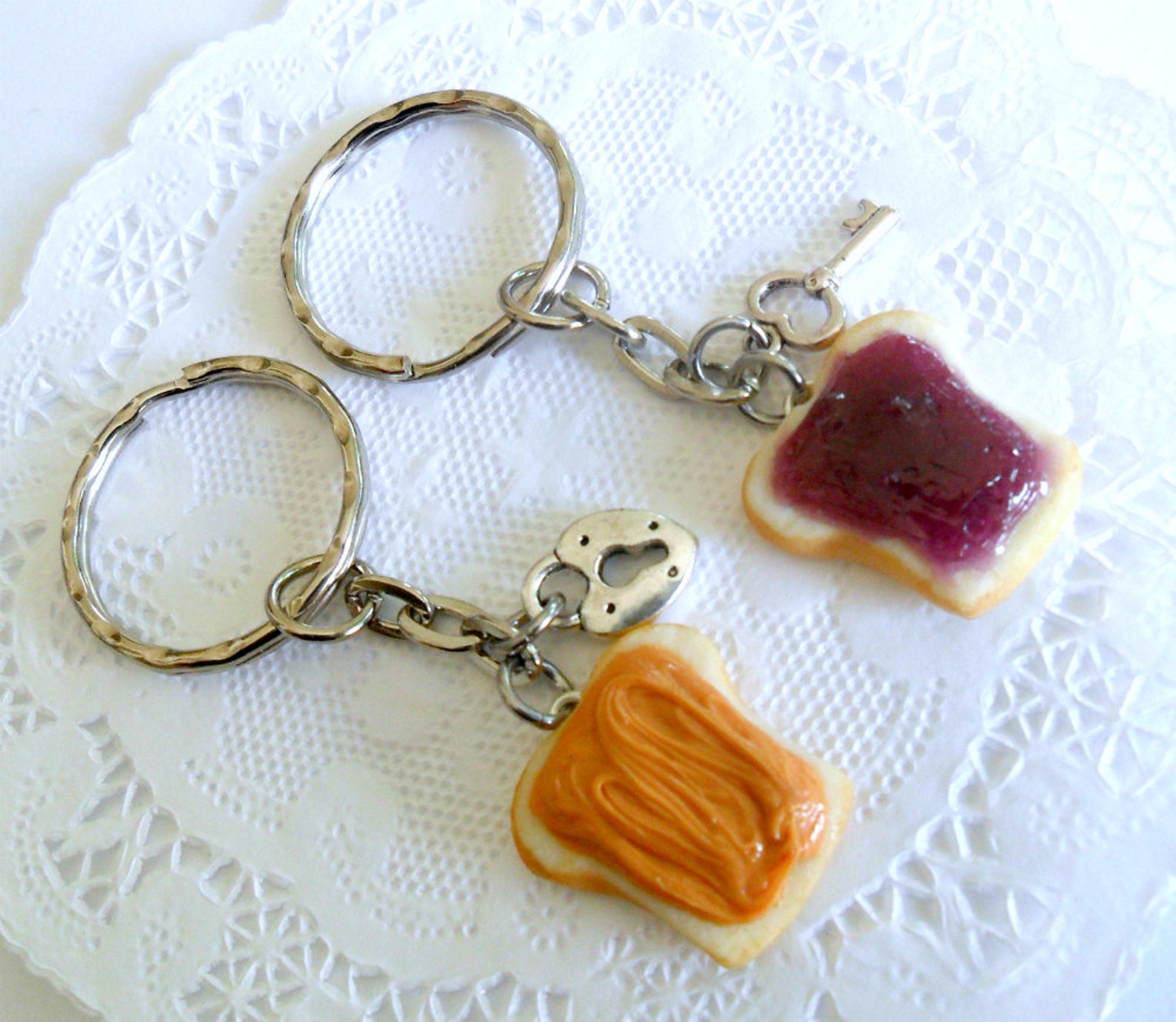 Peanut Butter and Jelly Keychain Set With Lock & Key Best Etsy