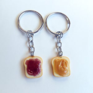 Peanut Butter and Jelly Keychain Set, Grape, Best Friend's Keychains, Great Gift, BFF, Cute :D image 3