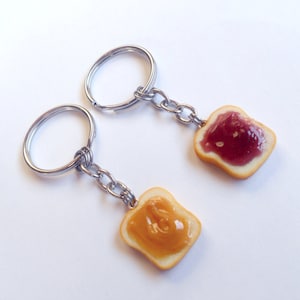Peanut Butter and Jelly Keychain Set, Grape, Best Friend's Keychains, Great Gift, BFF, Cute :D image 2