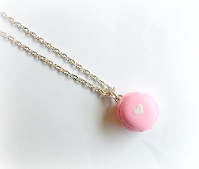 Macaron Necklace, Kitsch Tiny pastel Macaroon, Choice of Sterling Silver Chain, Lolita, Fairy Kei, Great Gift, Cute And Kawaii :D image 5