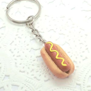 Hotdog Keychain, Purse or Phone Charm, Food Accessories, Great Gift, Cute :D