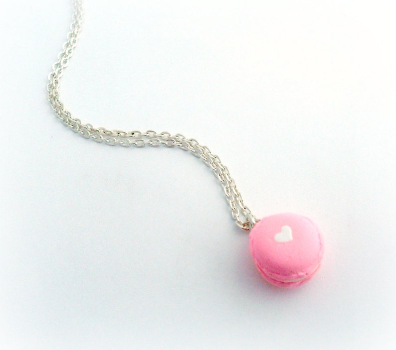 Macaron Necklace, Kitsch Tiny pastel Macaroon, Choice of Sterling Silver Chain, Lolita, Fairy Kei, Great Gift, Cute And Kawaii :D image 4