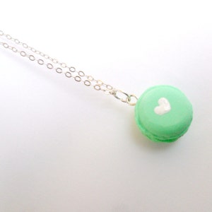Macaron Sterling Silver Necklace, Kitsch Tiny pastel Macaroon, 925 Silver Chain, Lolita, Fairy Kei, Great Gift, Cute And Kawaii :D