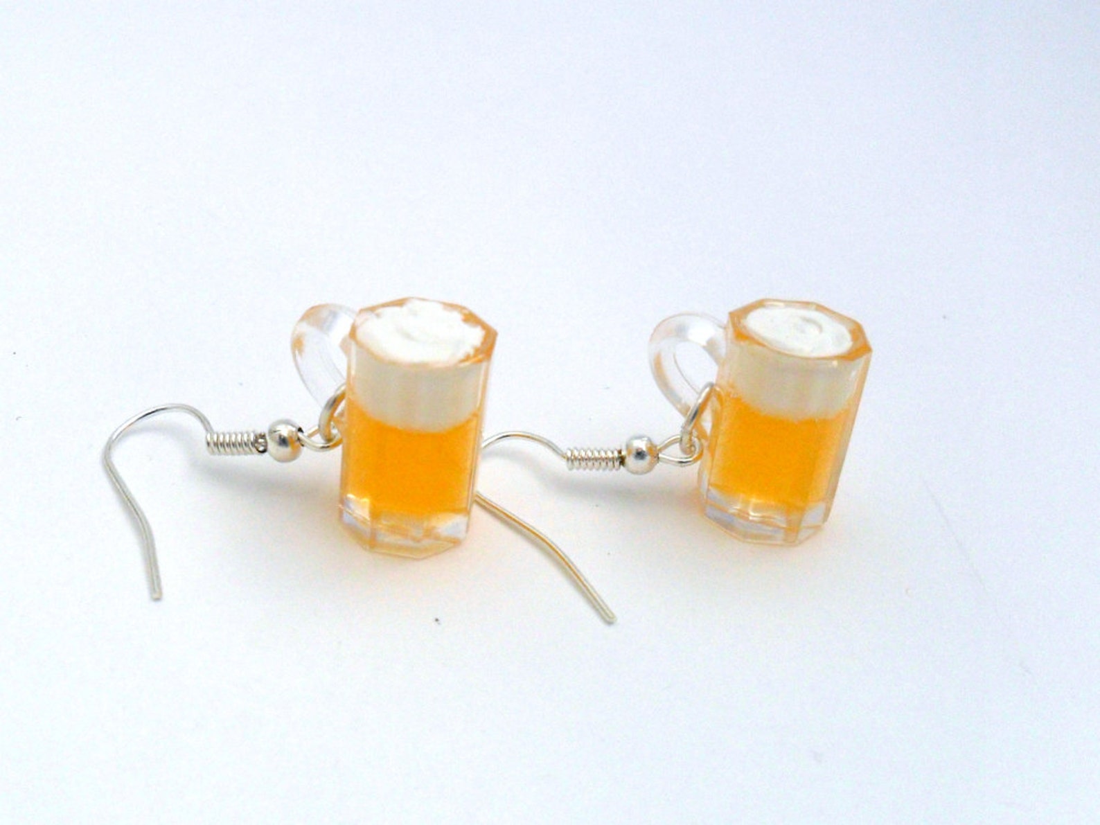 Beer Mug Earrings Cute D Choice of Sterling Silver Hooks Etsy