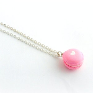 Macaron Necklace, Kitsch Tiny pastel Macaroon, Choice of Sterling Silver Chain, Lolita, Fairy Kei, Great Gift, Cute And Kawaii :D image 1