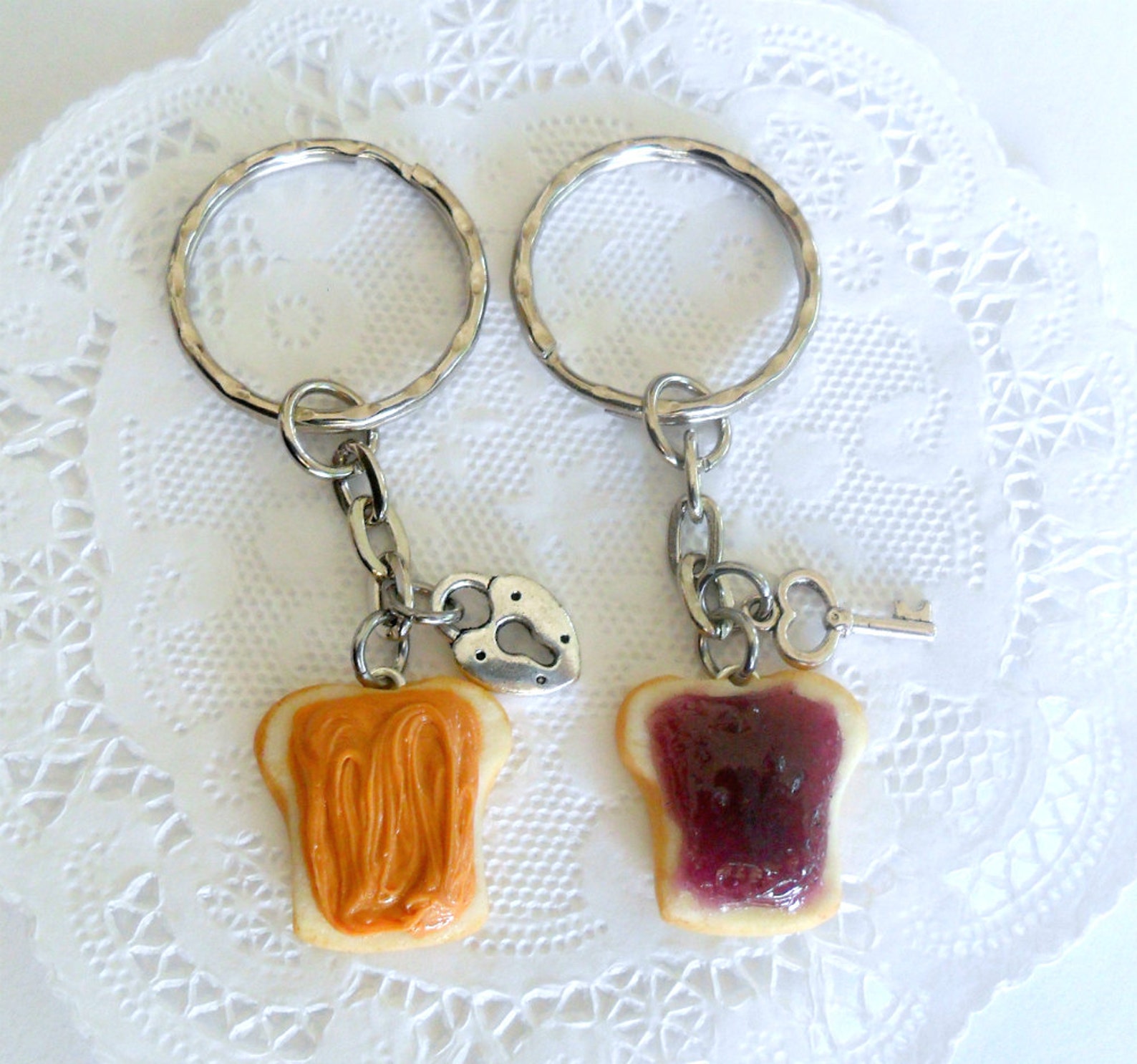 Peanut Butter and Jelly Keychain Set With Lock & Key Best Etsy