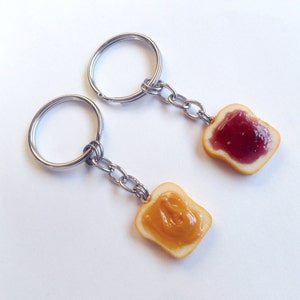 Peanut Butter and Jelly Keychain Set, Grape, Best Friend's Keychains, Great Gift, BFF, Cute :D image 1