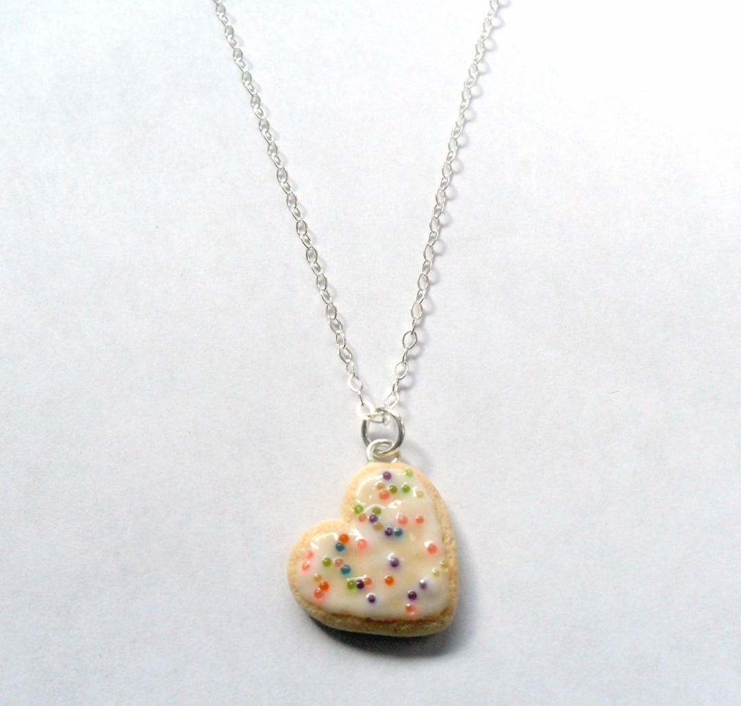 Heart Frosted Sugar Cookie Necklace