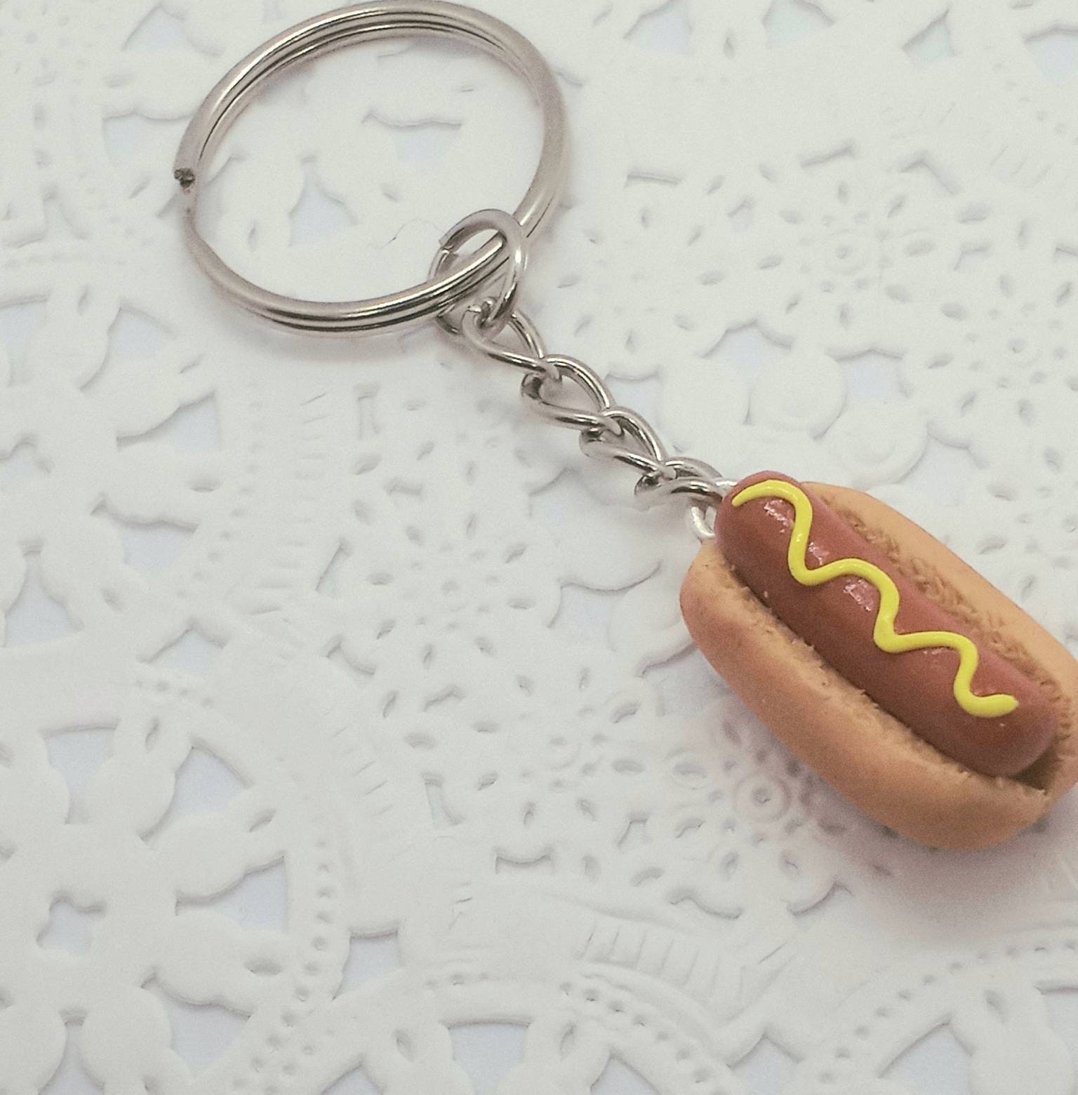Hotdog Keychain or Phone Charm Food Accessories Cute :D -  Israel