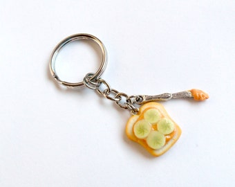 Peanut Butter and Bananas Keychain, With Knife, Great Gift, Cute :D
