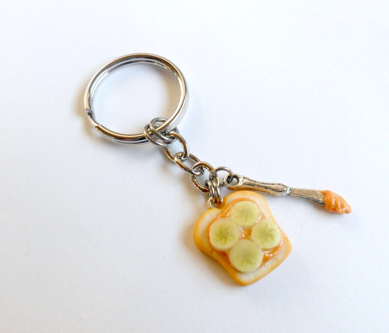 Peanut Butter and Bananas Keychain With Knife Cute D Etsy
