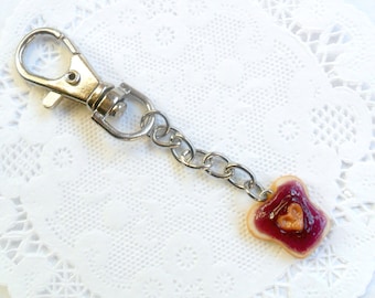 Peanut Butter Heart and Grape Jelly Purse Handbag Charm, Great Gift, Cute :D