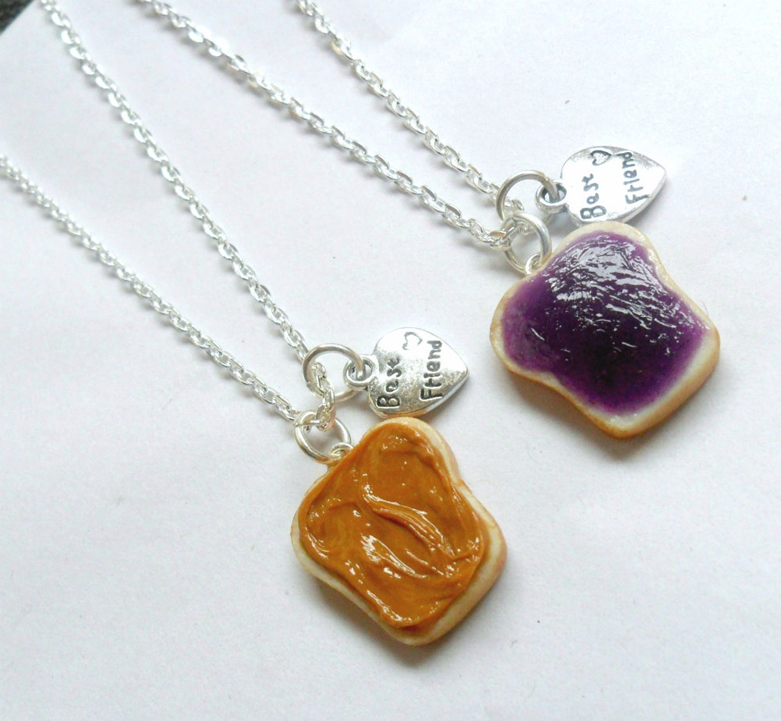 Peanut Butter Jelly Necklace Set Best Friend's BFF Etsy